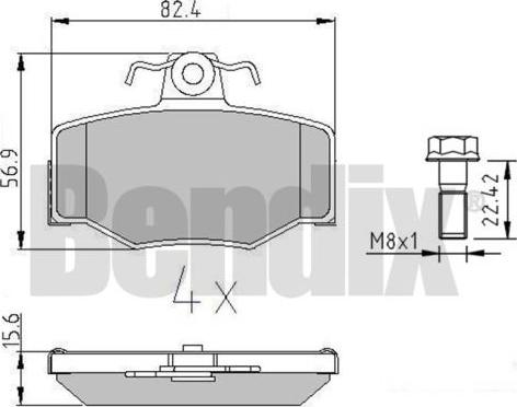 BENDIX 510277 - Bremžu uzliku kompl., Disku bremzes autodraugiem.lv