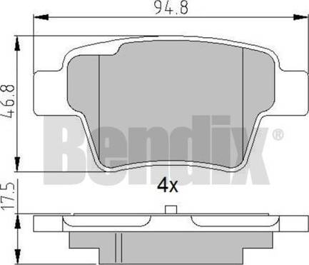 BENDIX 510763 - Bremžu uzliku kompl., Disku bremzes autodraugiem.lv