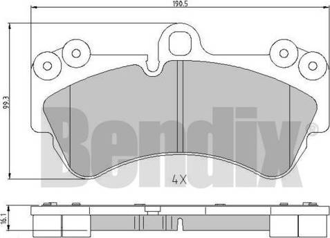 BENDIX 510725 - Bremžu uzliku kompl., Disku bremzes autodraugiem.lv