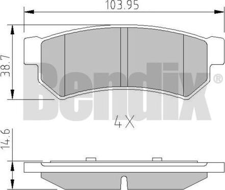 BENDIX 511160 - Bremžu uzliku kompl., Disku bremzes autodraugiem.lv