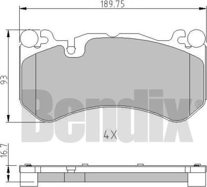 BENDIX 511100 - Bremžu uzliku kompl., Disku bremzes autodraugiem.lv