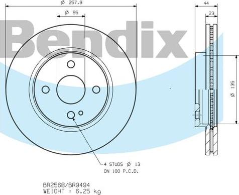 BENDIX BR9494 - Bremžu diski autodraugiem.lv