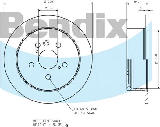 BENDIX BR9488 - Bremžu diski autodraugiem.lv