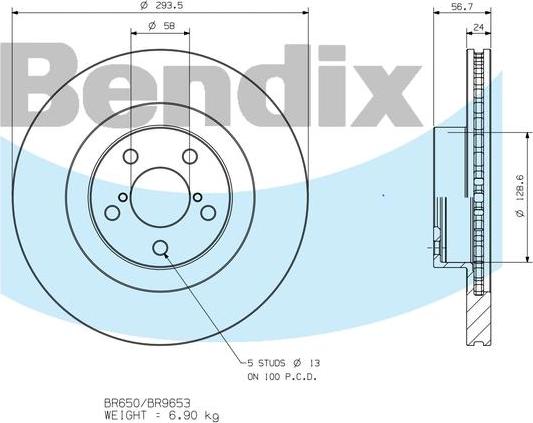 BENDIX BR9653 - Bremžu diski autodraugiem.lv