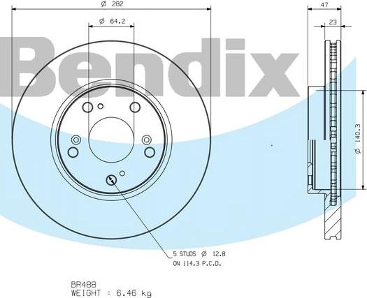 BENDIX BR488 - Bremžu diski autodraugiem.lv