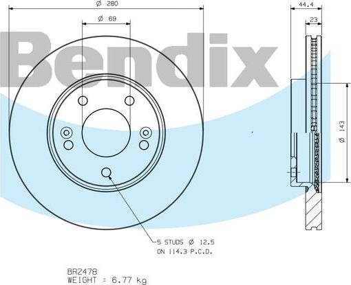 BENDIX BR2478 - Bremžu diski autodraugiem.lv