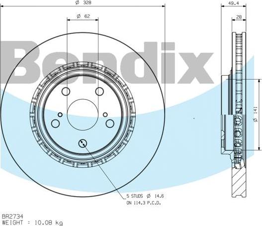 BENDIX BR2734 - Bremžu diski autodraugiem.lv