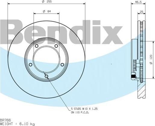 BENDIX BR766 - Bremžu diski autodraugiem.lv