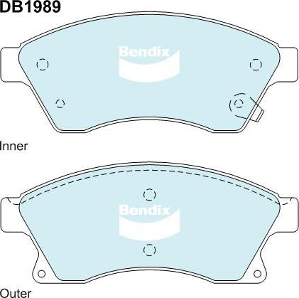 BENDIX DB1989 GCT - Bremžu uzliku kompl., Disku bremzes autodraugiem.lv