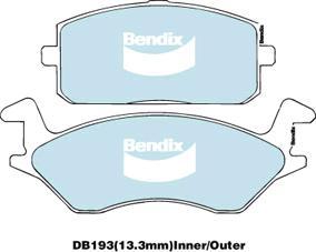BENDIX DB193 MKT - Bremžu uzliku kompl., Disku bremzes autodraugiem.lv