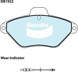 BENDIX DB1922 GCT - Bremžu uzliku kompl., Disku bremzes autodraugiem.lv