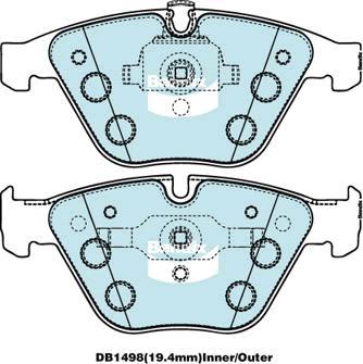 BENDIX DB1498 GCT - Bremžu uzliku kompl., Disku bremzes autodraugiem.lv