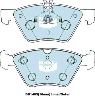 BENDIX DB1403 MKT - Bremžu uzliku kompl., Disku bremzes autodraugiem.lv