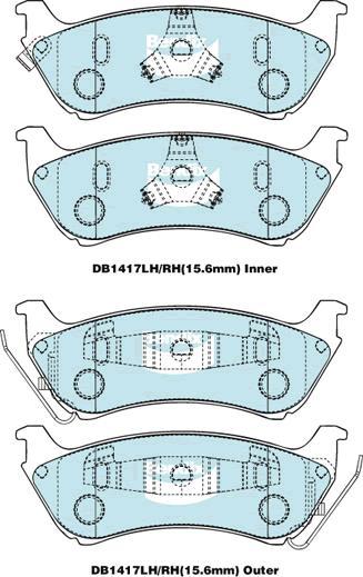 BENDIX DB1417 MKT - Bremžu uzliku kompl., Disku bremzes autodraugiem.lv