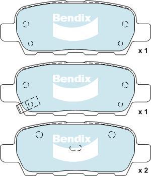 BENDIX DB1509 GCT - Bremžu uzliku kompl., Disku bremzes autodraugiem.lv