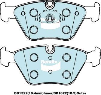 BENDIX DB1522 MKT - Bremžu uzliku kompl., Disku bremzes autodraugiem.lv