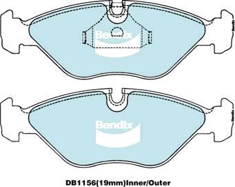 BENDIX DB1156 GCT - Bremžu uzliku kompl., Disku bremzes autodraugiem.lv