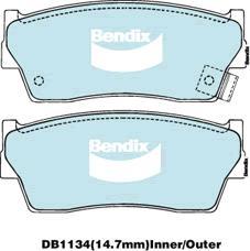 BENDIX DB1134 MKT - Bremžu uzliku kompl., Disku bremzes autodraugiem.lv