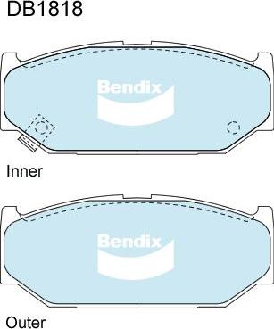 BENDIX DB1818 4WD - Bremžu uzliku kompl., Disku bremzes autodraugiem.lv