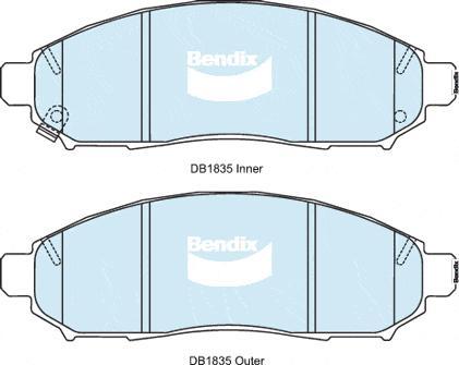 BENDIX DB1835 HD - Bremžu uzliku kompl., Disku bremzes autodraugiem.lv