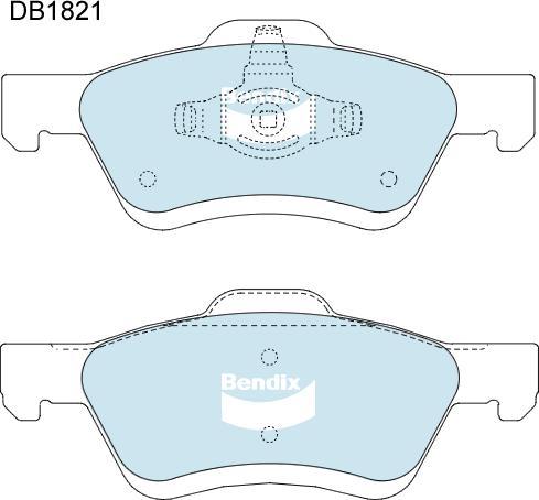 BENDIX DB1821 4WD - Bremžu uzliku kompl., Disku bremzes autodraugiem.lv