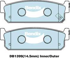 BENDIX DB1399 GCT - Bremžu uzliku kompl., Disku bremzes autodraugiem.lv