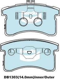 BENDIX DB1303 GCT - Bremžu uzliku kompl., Disku bremzes autodraugiem.lv