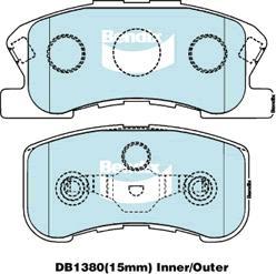 BENDIX DB1380 HD - Bremžu uzliku kompl., Disku bremzes autodraugiem.lv