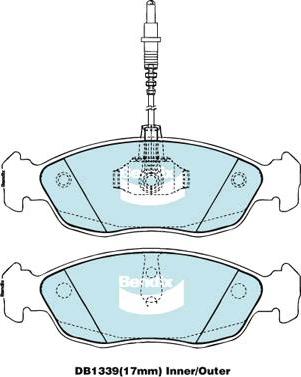 BENDIX DB1339 GCT - Bremžu uzliku kompl., Disku bremzes autodraugiem.lv