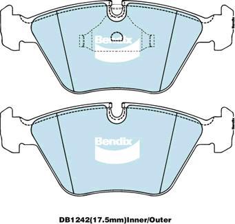 BENDIX DB1242 MKT - Bremžu uzliku kompl., Disku bremzes autodraugiem.lv