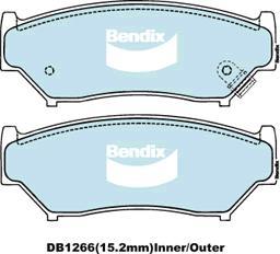 BENDIX DB1266 4WD - Bremžu uzliku kompl., Disku bremzes autodraugiem.lv