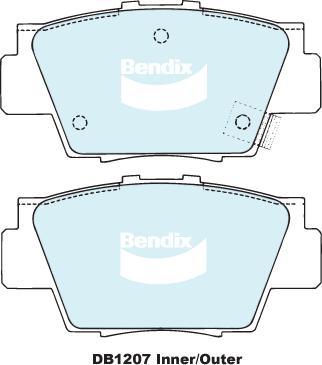 BENDIX DB1207 MKT - Bremžu uzliku kompl., Disku bremzes autodraugiem.lv