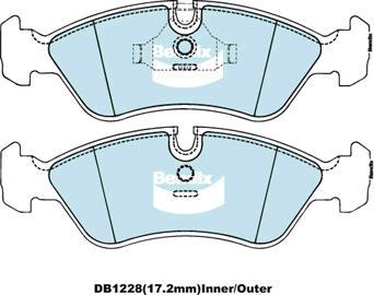 BENDIX DB1228 EURO+ - Bremžu uzliku kompl., Disku bremzes autodraugiem.lv