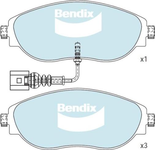 BENDIX DB2513 GCT - Bremžu uzliku kompl., Disku bremzes autodraugiem.lv