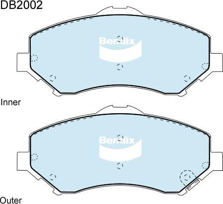 BENDIX DB2002 4WD - Bremžu uzliku kompl., Disku bremzes autodraugiem.lv