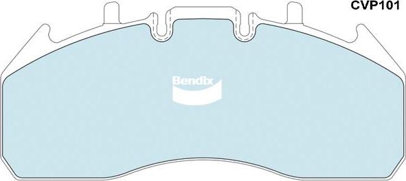 Bendix-AU CVP101PTHD - Bremžu uzliku kompl., Disku bremzes autodraugiem.lv