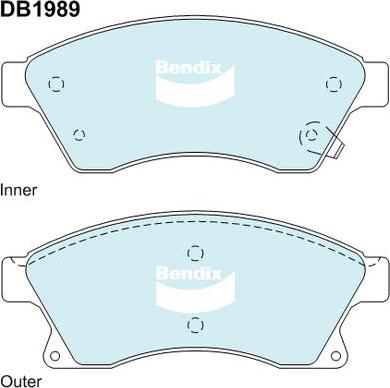 Bendix-AU DB1989 GCT - Bremžu uzliku kompl., Disku bremzes autodraugiem.lv