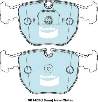 Bendix-AU DB1409 EURO+ - Bremžu uzliku kompl., Disku bremzes autodraugiem.lv