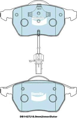 Bendix-AU DB1427 EURO+ - Bremžu uzliku kompl., Disku bremzes autodraugiem.lv