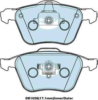 Bendix-AU DB1658 EURO+ - Bremžu uzliku kompl., Disku bremzes autodraugiem.lv