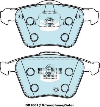 Bendix-AU DB1661 EURO+ - Bremžu uzliku kompl., Disku bremzes autodraugiem.lv