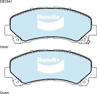 Bendix-AU DB1841 HD - Bremžu uzliku kompl., Disku bremzes autodraugiem.lv