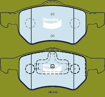 Bendix-AU DB1848 HD - Bremžu uzliku kompl., Disku bremzes autodraugiem.lv