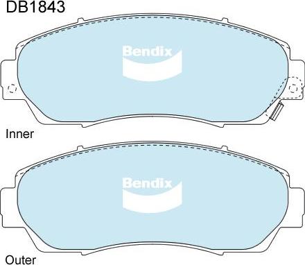 Bendix-AU DB1843 GCT - Bremžu uzliku kompl., Disku bremzes autodraugiem.lv