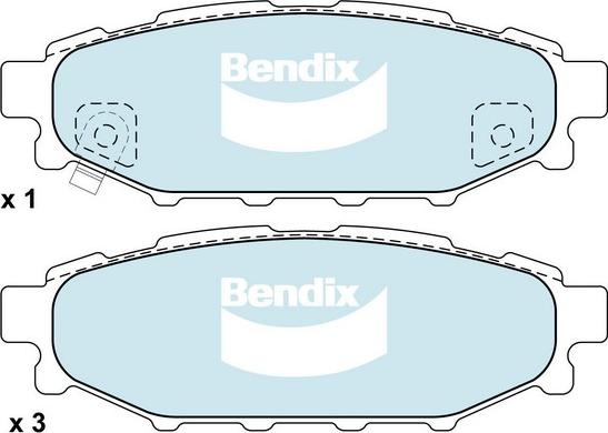 Bendix-AU DB1803 ULT - Bremžu uzliku kompl., Disku bremzes autodraugiem.lv