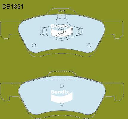 Bendix-AU DB1821 -4WD - Bremžu uzliku kompl., Disku bremzes autodraugiem.lv