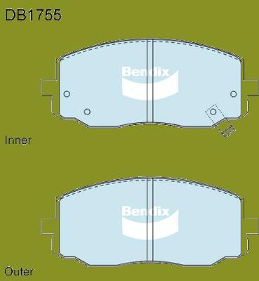 Bendix-AU DB1755 GCT - Bremžu uzliku kompl., Disku bremzes autodraugiem.lv