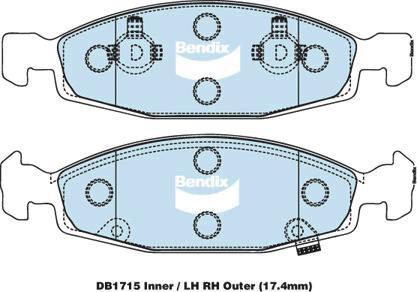 Bendix-AU DB1715 -4WD - Bremžu uzliku kompl., Disku bremzes autodraugiem.lv