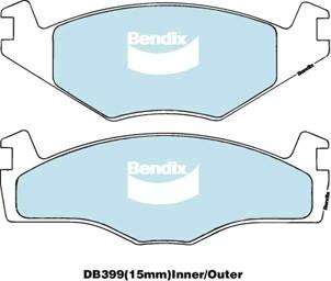 Bendix-AU DB399 GCT - Bremžu uzliku kompl., Disku bremzes autodraugiem.lv