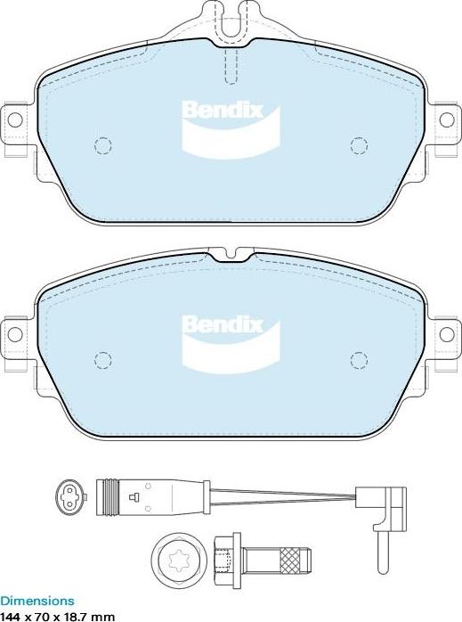 Bendix-AU DB2403 GCT - Bremžu uzliku kompl., Disku bremzes autodraugiem.lv